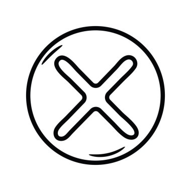 Simge Tasarımı illüstrasyonunu iptal et. Beyaz arkaplan EPS 10 Dosyasında Oyun Sembolü