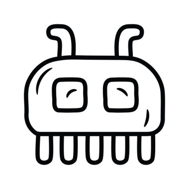 Robot Oyun vektör anahatları Simge Tasarım illüstrasyonu. Beyaz arkaplan EPS 10 Dosyasında Oyun Sembolü