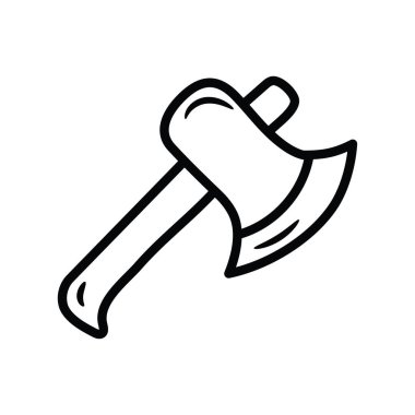 Axe vektör taslağı Simge Tasarımı çizimi. Beyaz arkaplan EPS 10 Dosyasında Oyun Sembolü