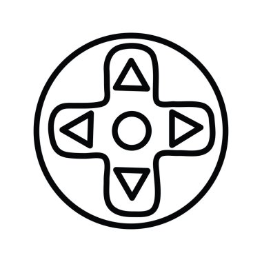 Yönlendirme vektörü ana hatları Simge Tasarım illüstrasyonu. Beyaz arkaplan EPS 10 Dosyasında Oyun Sembolü