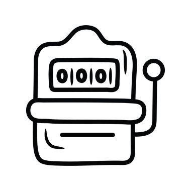 Kol Haydutu vektör anahatları Simge Tasarımı illüstrasyonu. Beyaz arkaplan EPS 10 Dosyasında Oyun Sembolü