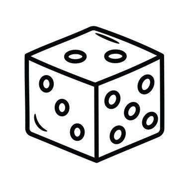 Dice vektör taslağı Simge Tasarımı çizimi. Beyaz arkaplan EPS 10 Dosyasında Oyun Sembolü