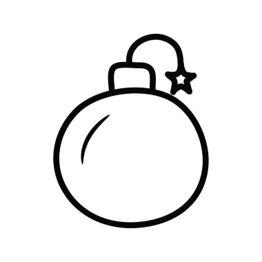 Bomba vektörü ana hatları Simge Tasarımı çizimi. Beyaz arkaplan EPS 10 Dosyasında Oyun Sembolü