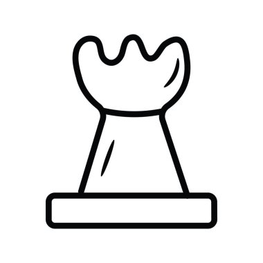 Satranç Parçası vektör taslağı Simge Tasarımı çizimi. Beyaz arkaplan EPS 10 Dosyasında Oyun Sembolü