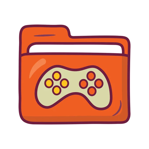 Game Folder Vector Filled Outline Icon Design Illustration Gaming Symbol — Stock Vector
