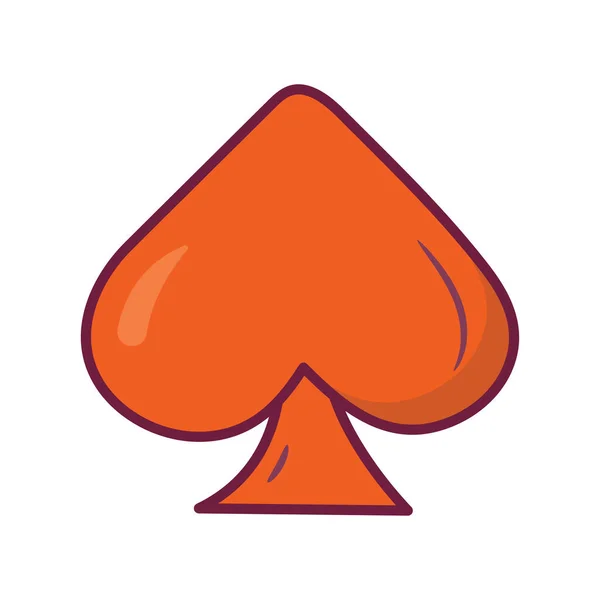 Spade Διάνυσμα Γεμάτο Περίγραμμα Εικονίδιο Σχεδιασμός Εικονογράφηση Σύμβολο Παιχνιδιού Λευκό — Διανυσματικό Αρχείο