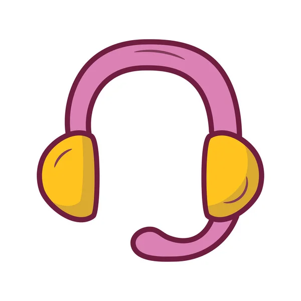 Vector Auriculares Esquema Rellenado Icono Diseño Ilustración Símbolo Juego Sobre — Archivo Imágenes Vectoriales