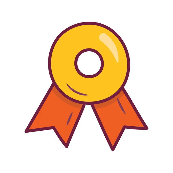 Ribbon Badge Vector Gevulde Omtrek Icoon Ontwerp Illustratie Gaming Symbool — Stockvector