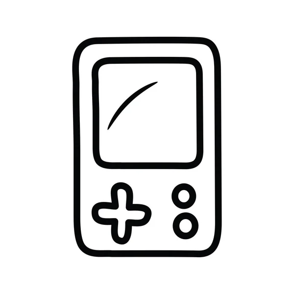 Hordozható Játék Vektor Vázlat Icon Design Illusztráció Játék Szimbólum Fehér — Stock Vector