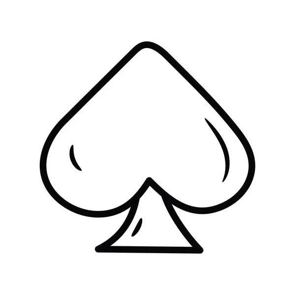 Spade Διανυσματικό Περίγραμμα Εικονίδιο Σχεδιασμός Εικονογράφηση Σύμβολο Παιχνιδιού Λευκό Φόντο — Διανυσματικό Αρχείο