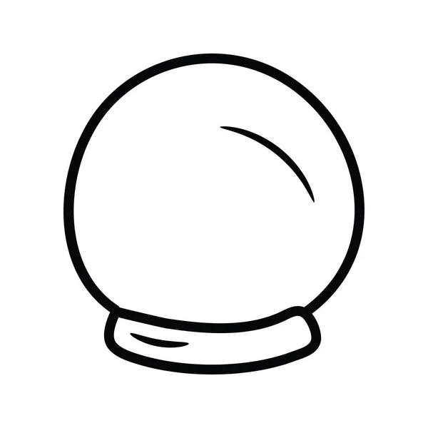 Magic Ball Vektor Kontur Ikonen Design Illustration Spelsymbol Vit Bakgrund — Stock vektor