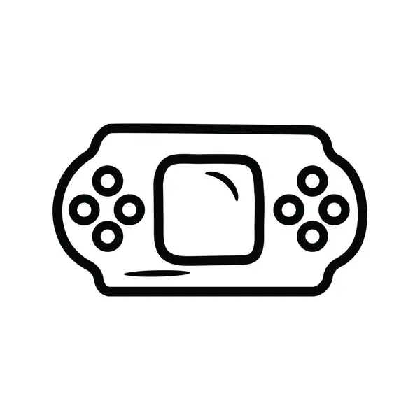 Portable Game Vector Bosquejo Icono Diseño Ilustración Símbolo Juego Sobre — Vector de stock
