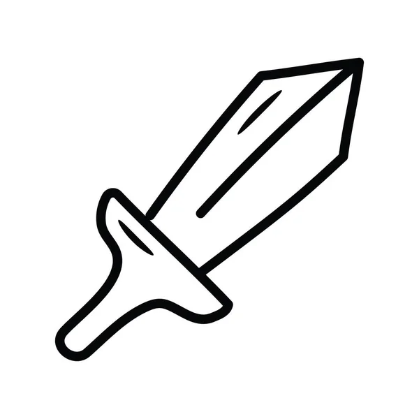 Esquema Del Vector Espada Icono Ilustración Diseño Símbolo Juego Sobre — Vector de stock