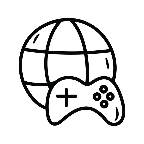 Online Game Vector Outline Icon Design Illustration Símbolo Jogos Fundo — Vetor de Stock