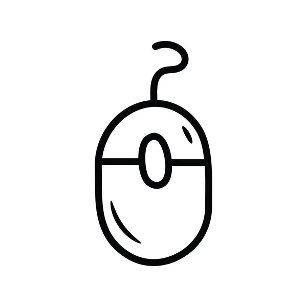 Миша Векторний Контур Піктограма Дизайн Ілюстрація Ігровий Символ Білому Фоні — стоковий вектор