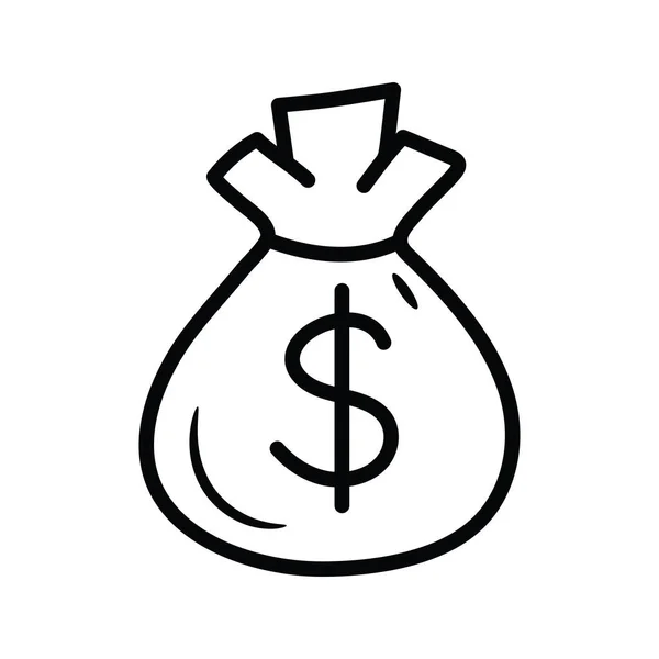 Dólar Esquema Vectorial Icono Diseño Ilustración Símbolo Juego Sobre Fondo — Vector de stock