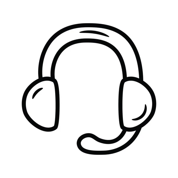 Headphones Vector Outline Icon Design Illustration Gaming Symbol White Background — Stock Vector