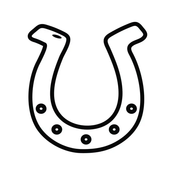 Lucky Horseshoe Vektor Skissera Ikonen Design Illustration Spelsymbol Vit Bakgrund — Stock vektor
