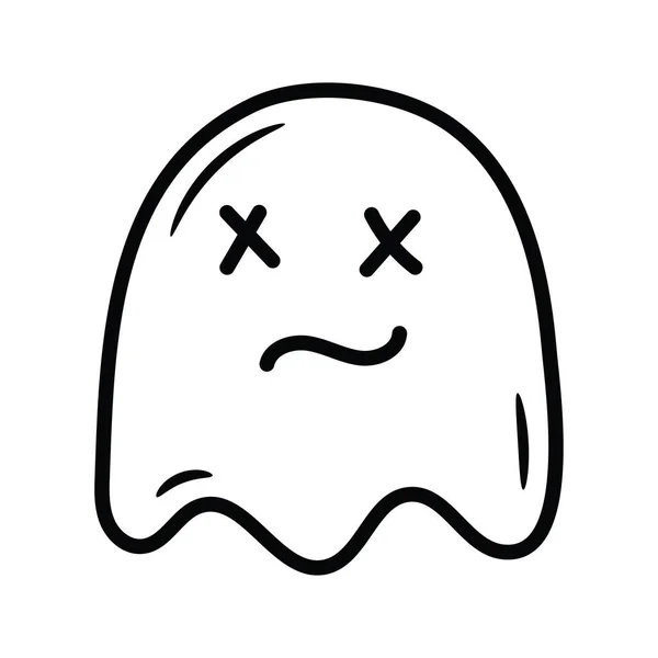 Esquema Vector Fantasma Icono Ilustración Diseño Símbolo Juego Sobre Fondo — Vector de stock