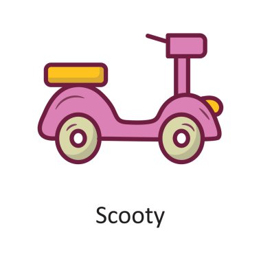 Scooty vektörü Simge Tasarımı illüstrasyonunu doldurdu. Beyaz arkaplan EPS 10 Dosyasında Tatil Sembolü