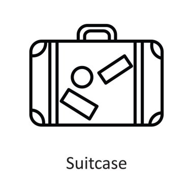 Çanta vektör anahatları Simge Tasarım çizimi. Beyaz arkaplan EPS 10 Dosyasında Tatil Sembolü