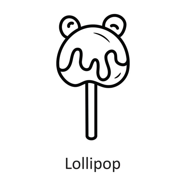 Lollipop Vector Contorno Icono Diseño Ilustración Símbolo Halloween Sobre Fondo — Archivo Imágenes Vectoriales