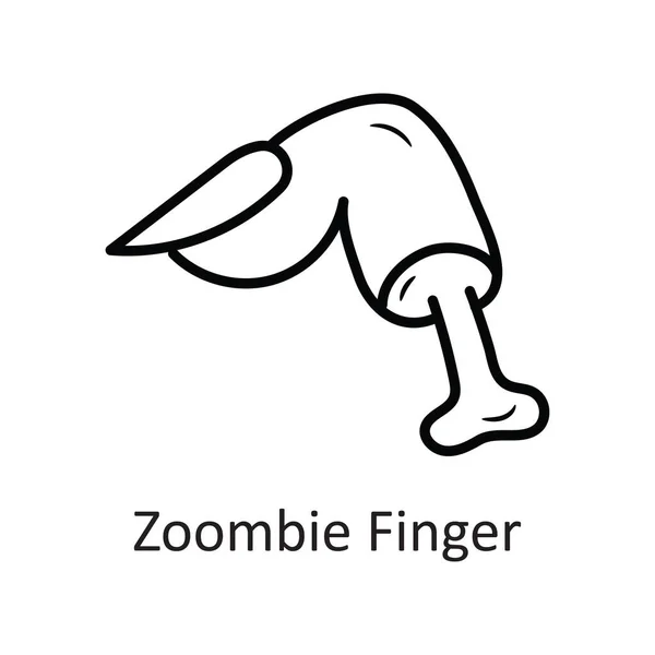 Zombie Finger Vektor Skizzieren Icon Design Illustration Halloween Symbol Auf — Stockvektor
