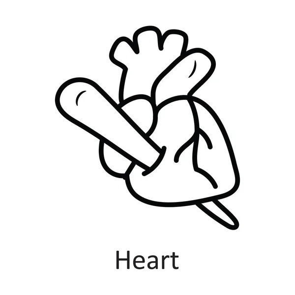 Καρδιά Διάνυσμα Περίγραμμα Εικονίδιο Σχεδιασμός Εικόνα Απόκριες Σύμβολο Λευκό Φόντο — Διανυσματικό Αρχείο