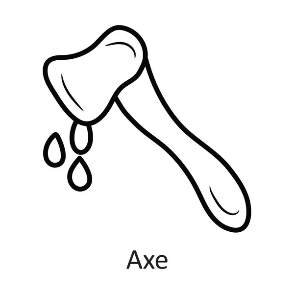 Axe Διανυσματικό Περίγραμμα Εικονίδιο Σχεδιασμός Εικονογράφηση Απόκριες Σύμβολο Λευκό Φόντο — Διανυσματικό Αρχείο
