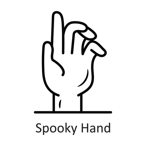 Spuk Hand Vektor Umreißen Icon Design Illustration Halloween Symbol Auf — Stockvektor