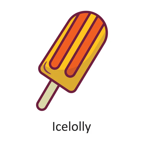 Icelolly Vector Schema Riempito Icona Illustrazione Design Simbolo Vacanza Sfondo — Vettoriale Stock