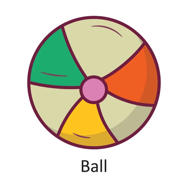 Ball Vector Γεμάτο Περίγραμμα Εικονίδιο Σχεδιασμός Εικονογράφηση Σύμβολο Διακοπών Λευκό — Διανυσματικό Αρχείο