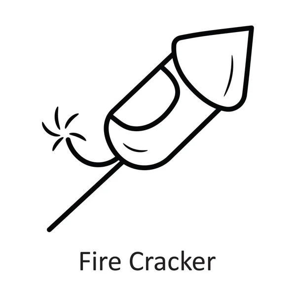 Desenho Vetorial Fire Cracker Icon Design Illustration Símbolo Férias Fundo — Vetor de Stock