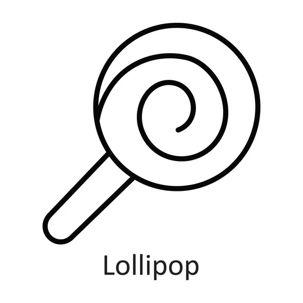 Lollipop Vector Outline Icona Design Illustrazione Simbolo Vacanza Sfondo Bianco — Vettoriale Stock