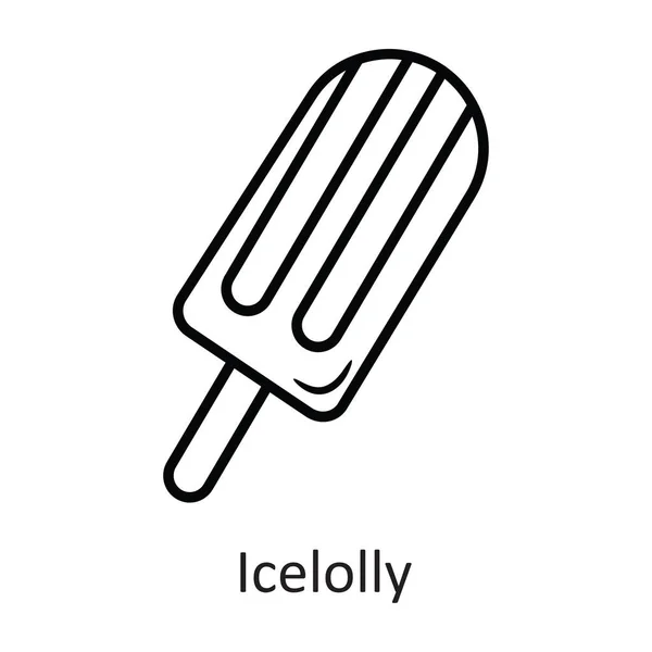 Icelolly Vector Outline Icona Illustrazione Design Simbolo Vacanza Sfondo Bianco — Vettoriale Stock