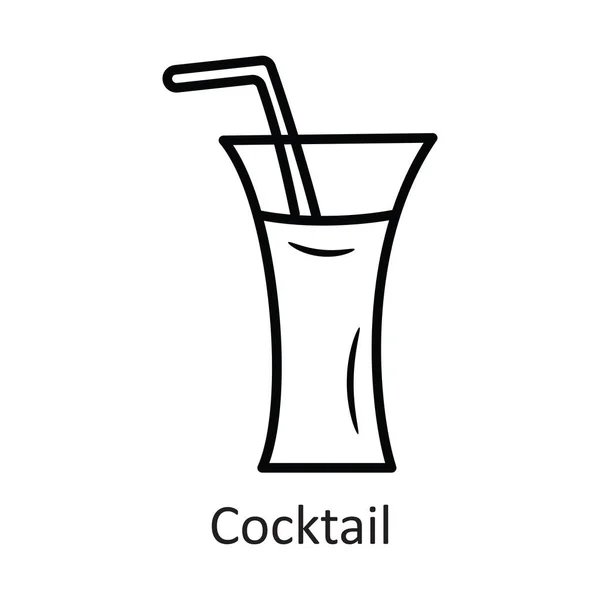 Cocktail Vektorumriss Icon Design Illustration Feiertagssymbol Auf Weißem Hintergrund Eps — Stockvektor