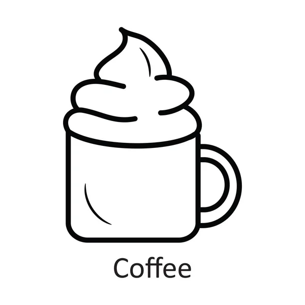 Kaffee Vektorumriss Icon Design Illustration Feiertagssymbol Auf Weißem Hintergrund Eps — Stockvektor