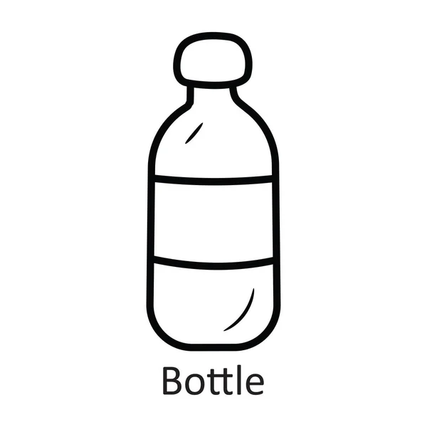 Esquema Vector Botella Icono Diseño Ilustración Símbolo Vacaciones Sobre Fondo — Archivo Imágenes Vectoriales