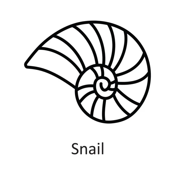 Snigel Vektor Skissera Ikonen Design Illustration Holiday Symbol Vit Bakgrund — Stock vektor