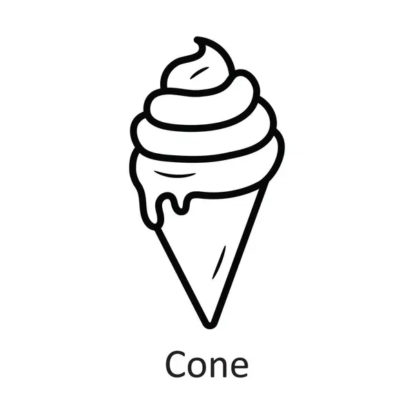 Desenho Vetor Cone Icon Design Illustration Símbolo Férias Fundo Branco —  Vetores de Stock