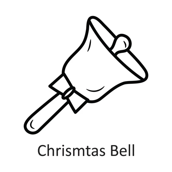 Christmas Bell Vektor Skizzieren Icon Design Illustration Feiertagssymbol Auf Weißem — Stockvektor