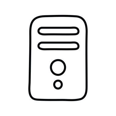 CPU vektör taslağı Simge Tasarımı illüstrasyonu. Beyaz arkaplan EPS 10 Dosyasında Ortam Kontrol Sembolü