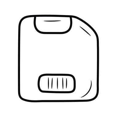 SD Card vektör anahatları Simge Tasarımı illüstrasyonu. Beyaz arkaplan EPS 10 Dosyasında Ortam Kontrol Sembolü