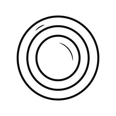 Record Button vektör anahatları Simge Tasarım illüstrasyonu. Beyaz arkaplan EPS 10 Dosyasında Ortam Kontrol Sembolü