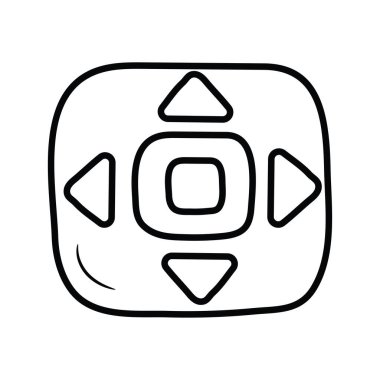 Kontrol Düğmesi vektör ana hatları Simge Tasarım illüstrasyonu. Beyaz arkaplan EPS 10 Dosyasında Ortam Kontrol Sembolü