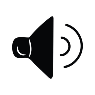 Ses vektörü katı Simge Tasarımı çizimi. Beyaz arkaplan EPS 10 Dosyasında Ortam Kontrol Sembolü