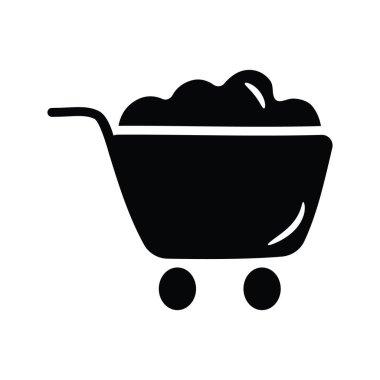 Alışveriş Arabası katı Simge Tasarımı çizimi. Beyaz arkaplan EPS 10 Dosyasında Ortam Kontrol Sembolü