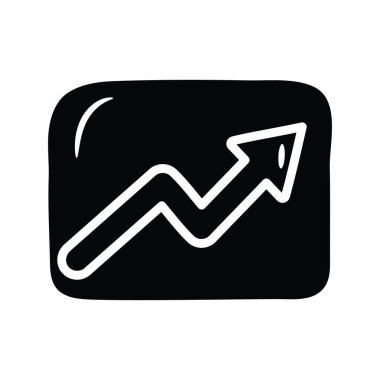 Büyüme Grafiği katı Simge Tasarımı çizimi. Beyaz arkaplan EPS 10 Dosyasında Ortam Kontrol Sembolü