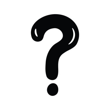 Soru vektörü katı Simge Tasarımı çizimi. Beyaz arkaplan EPS 10 Dosyasında Ortam Kontrol Sembolü