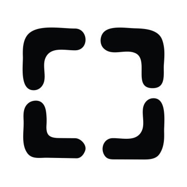 Odaklanma Alanı vektörü katı Simge Tasarım çizimi. Beyaz arkaplan EPS 10 Dosyasında Ortam Kontrol Sembolü